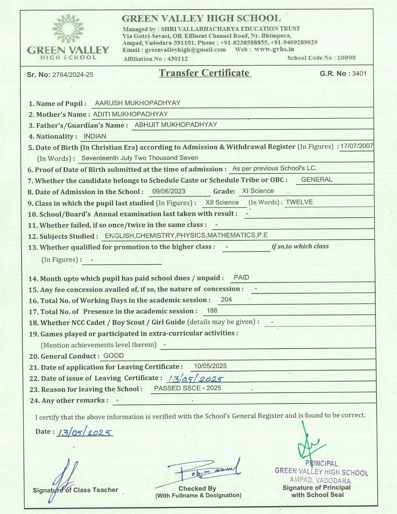 3401 - Aarush Mukhopadhyay