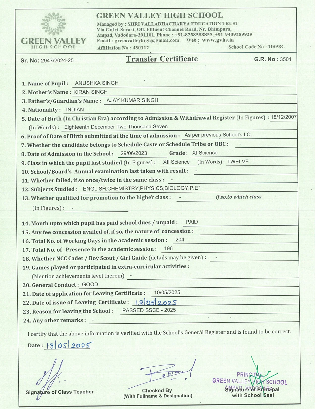 3501 - Anushka Singh