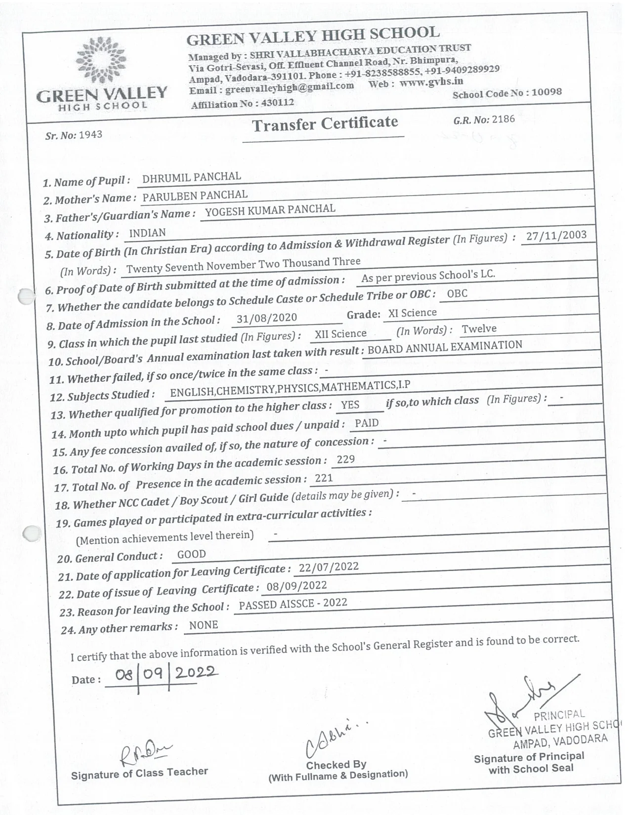 2186 - Dhrumil Panchal