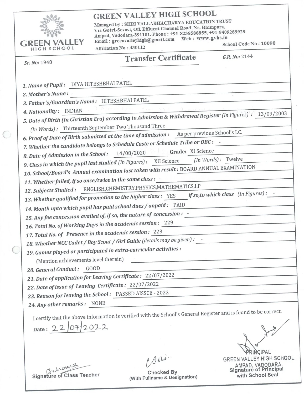 2144 - Diya Hiteshbhai Patel