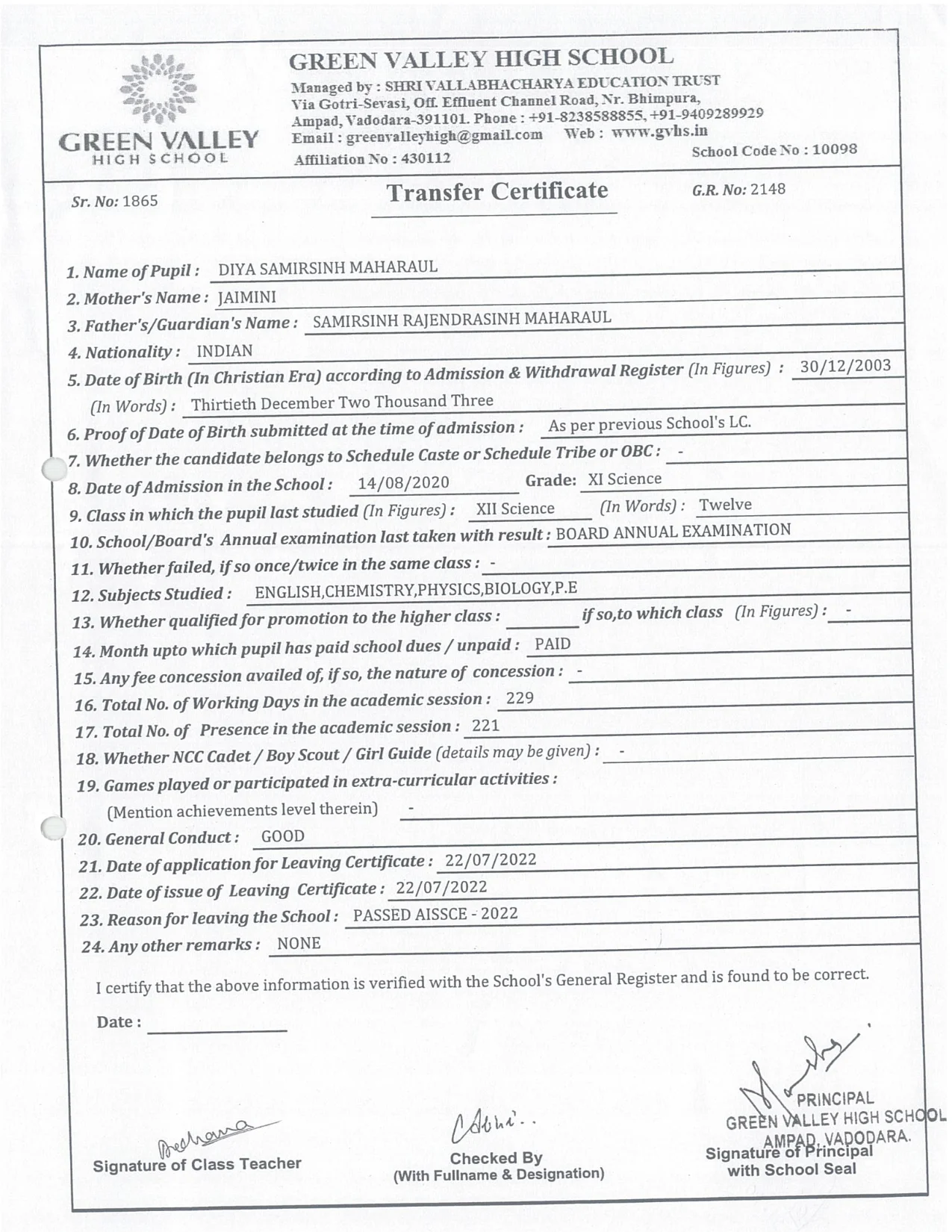 2148 - Diya Samirsinh