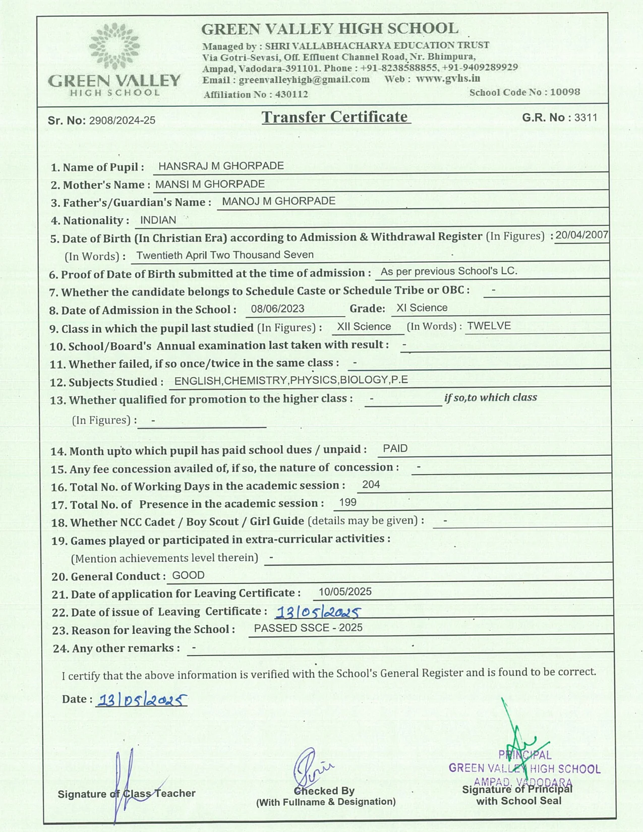 3311 - Hansraj Ghorpade