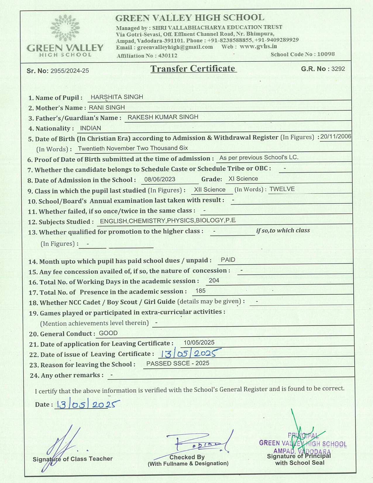 3292 - Harshita Singh