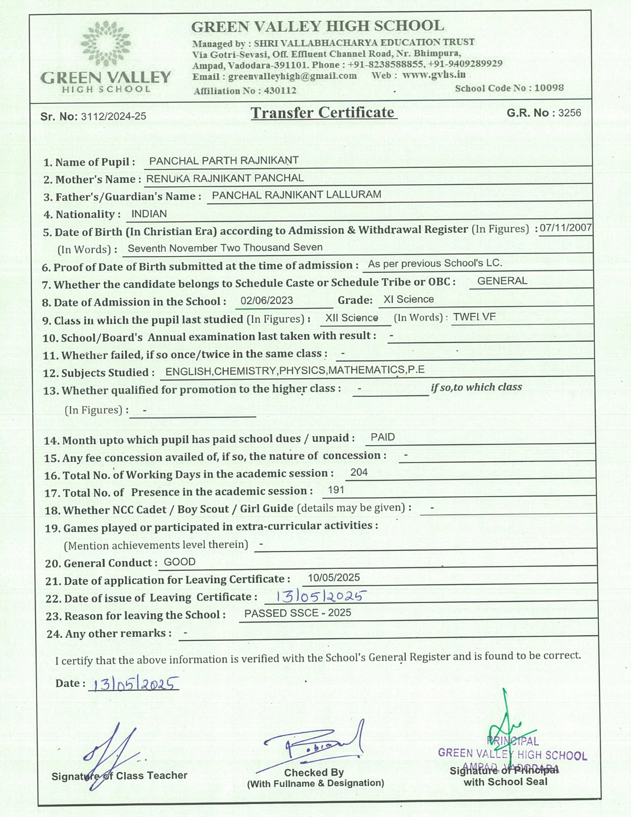 3256 - Panchal Parth