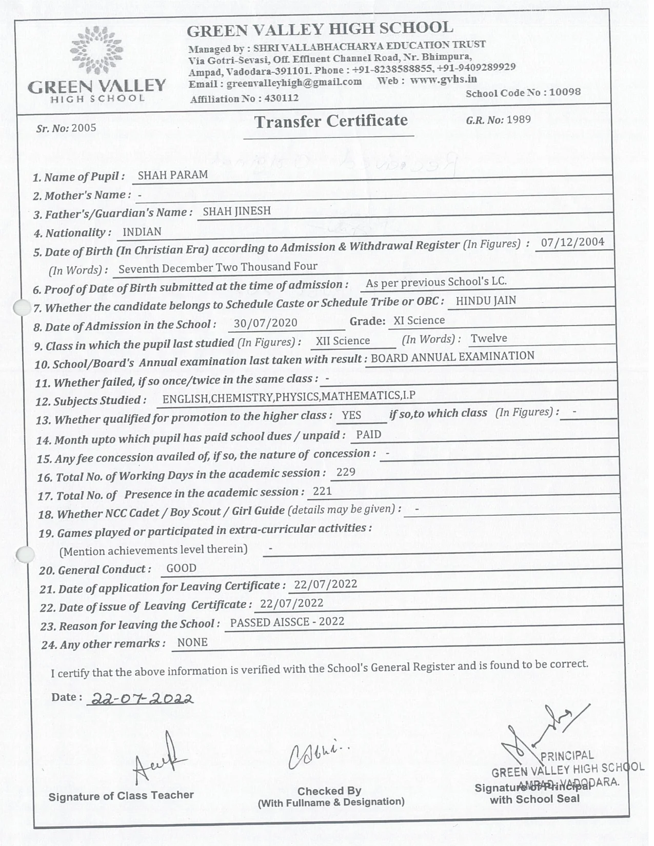 1989 - Shah Param
