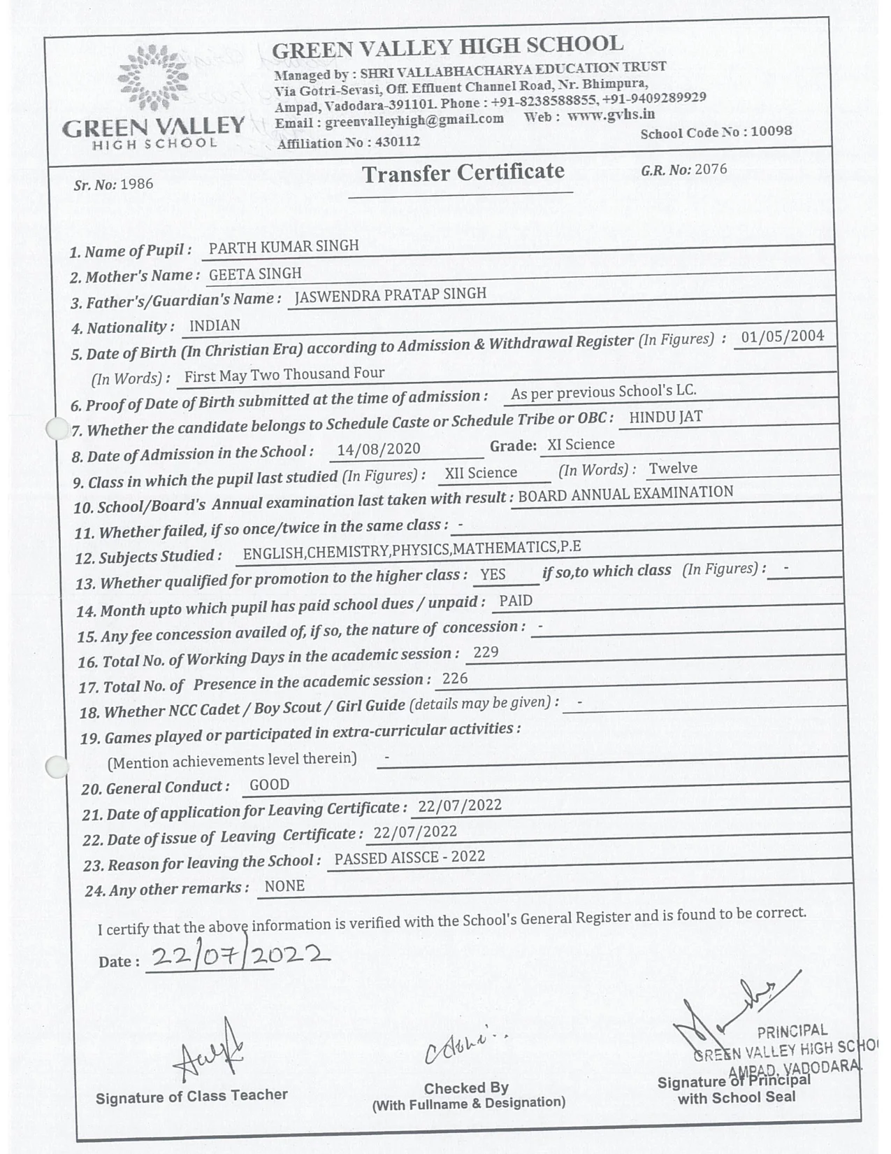 2076 - Parth Kumar Singh
