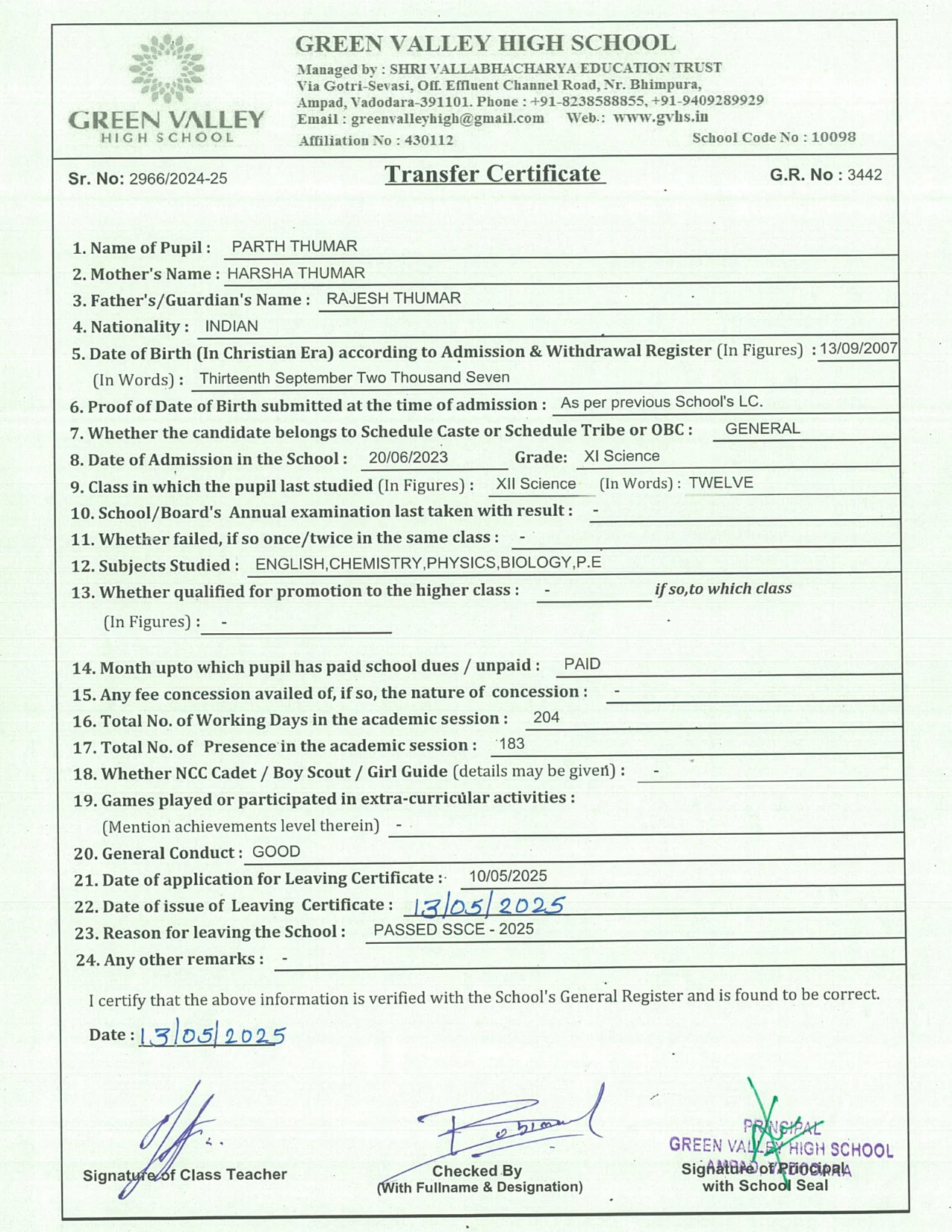 3442 - Parth  Thumar