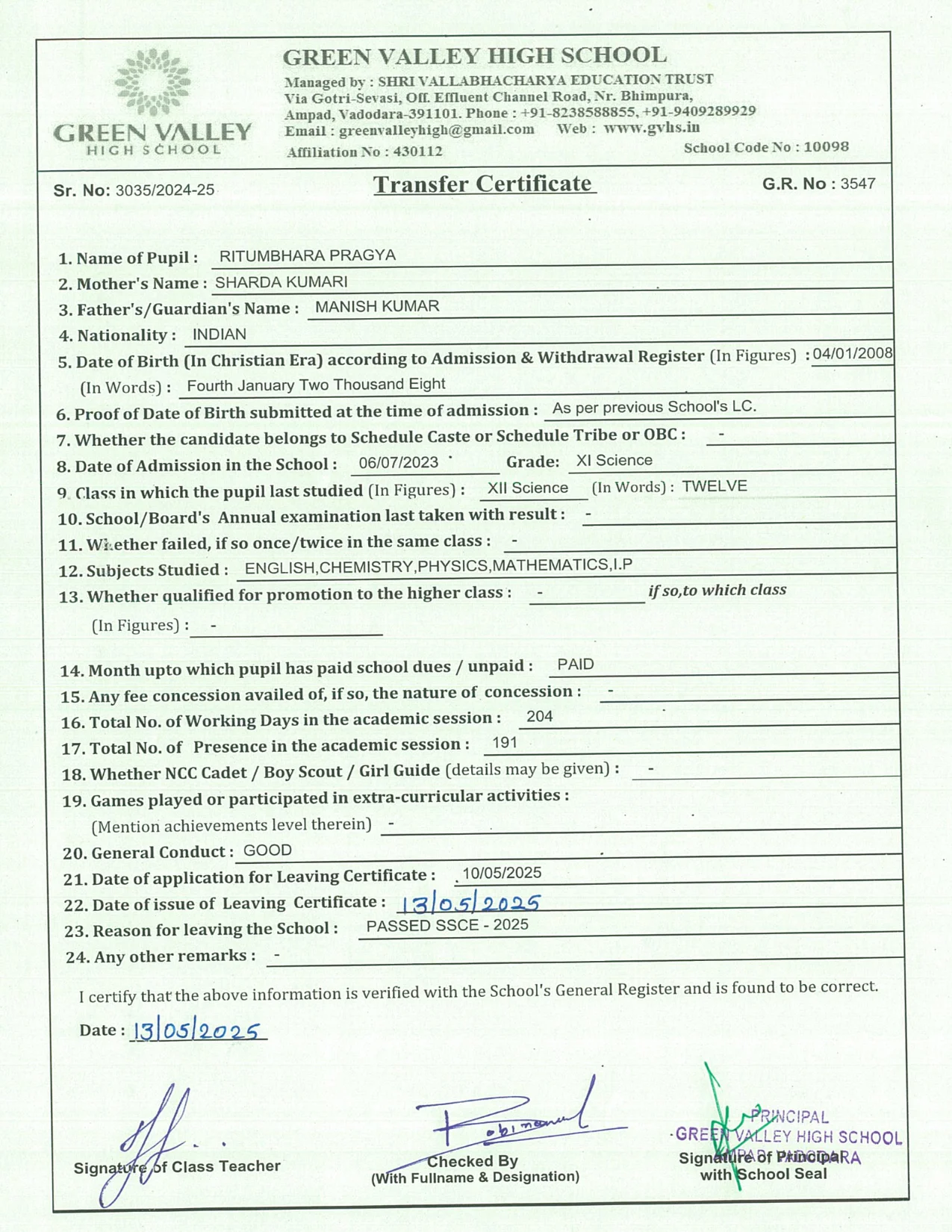 3547 - Ritumbhara Pragya