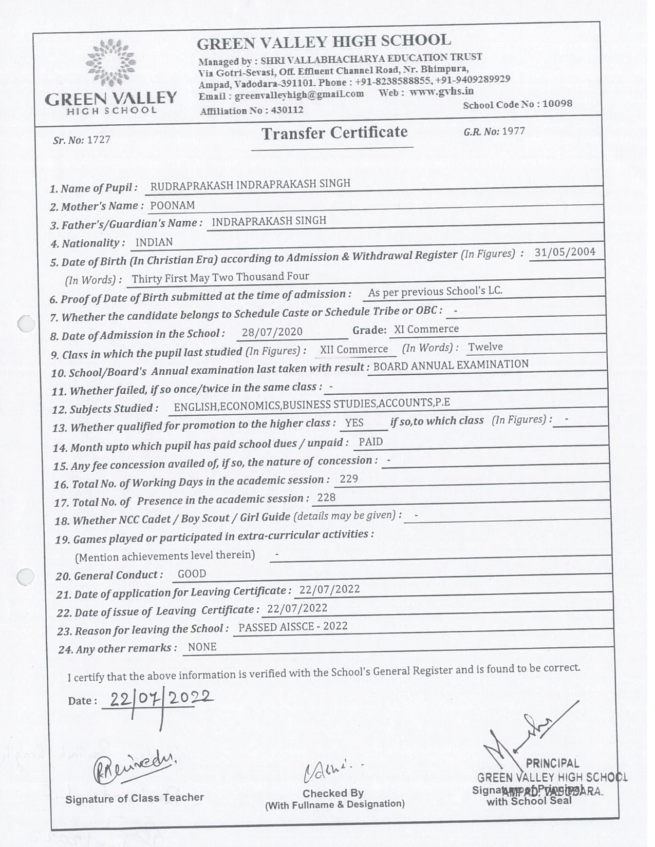 1727 - Rudraprakash Singh 