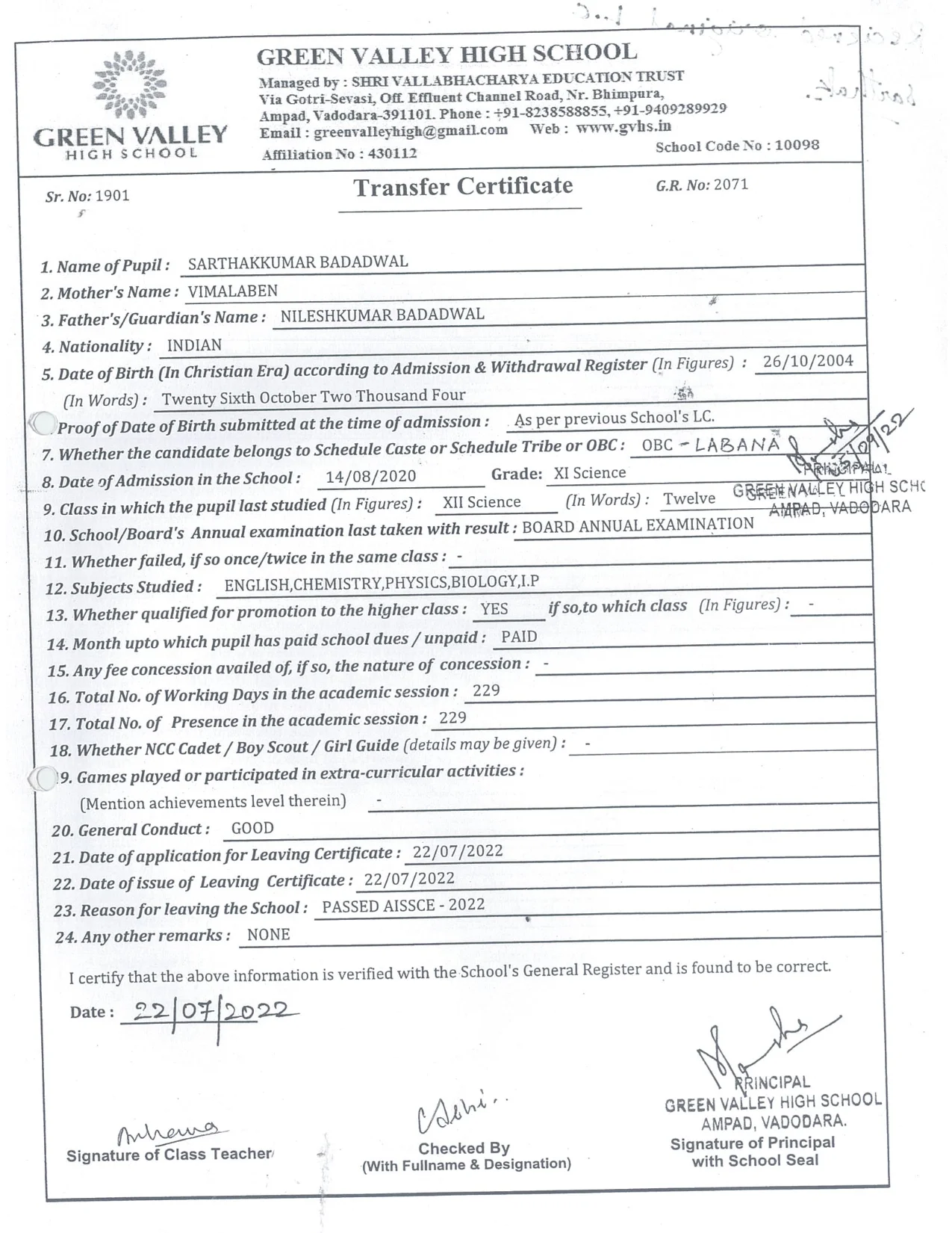 2071 - Sarthakkumar Badadwal