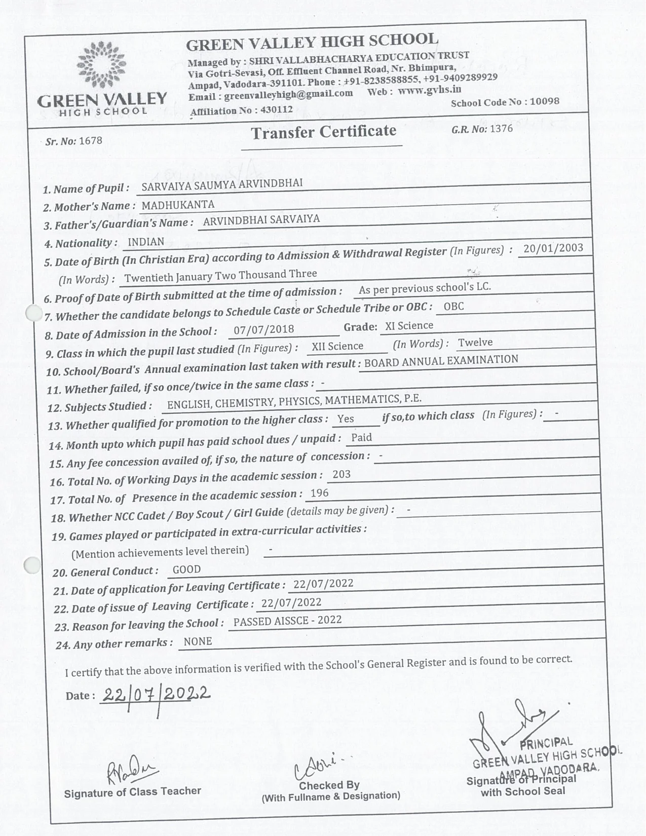 1376 - Sarvaiya Saumya Arvindbhai