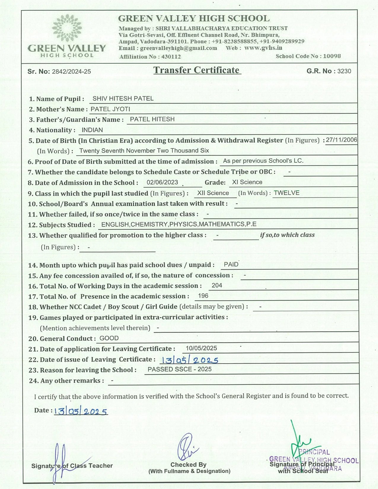 3230 - Shiv Hitesh Patel