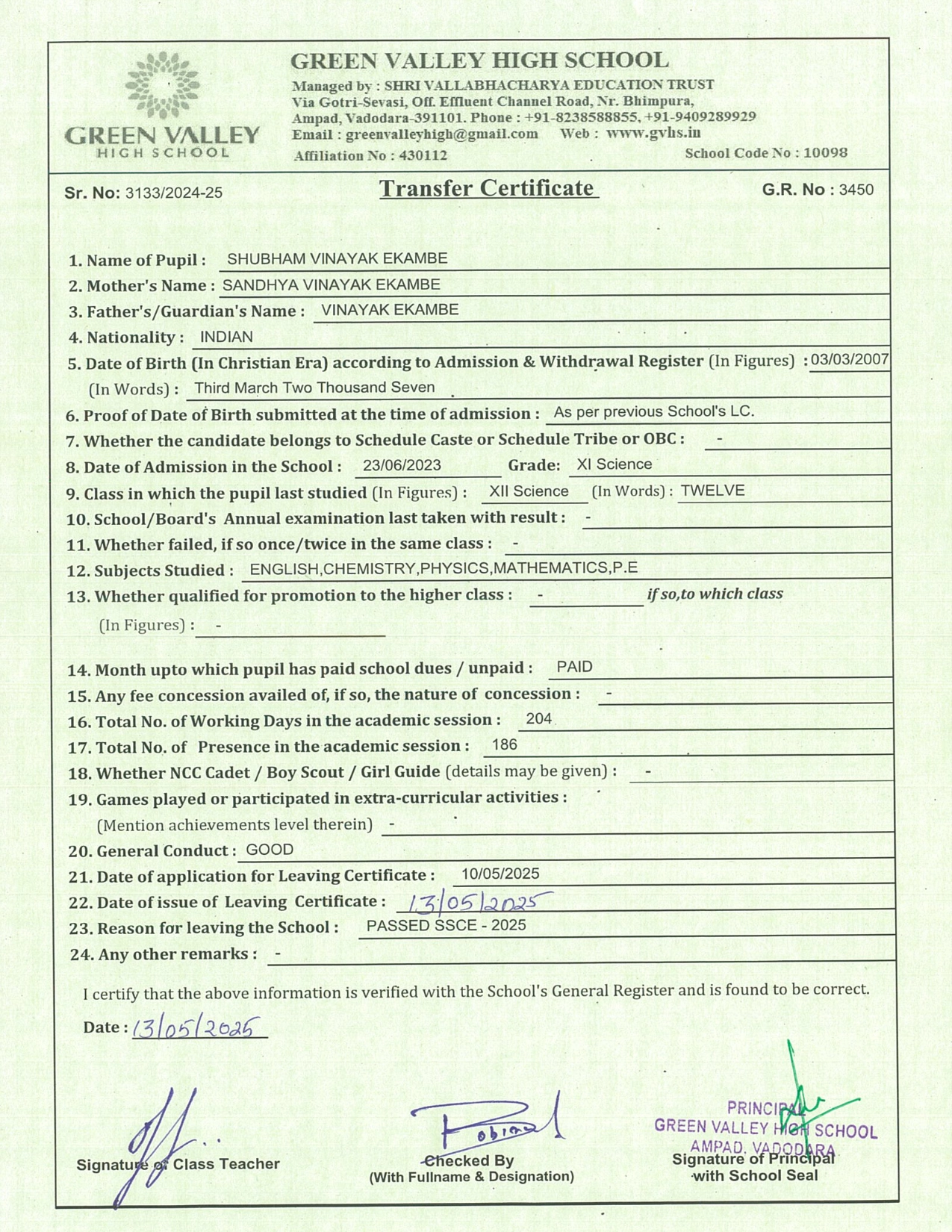 3450 - Shubham Ekambe