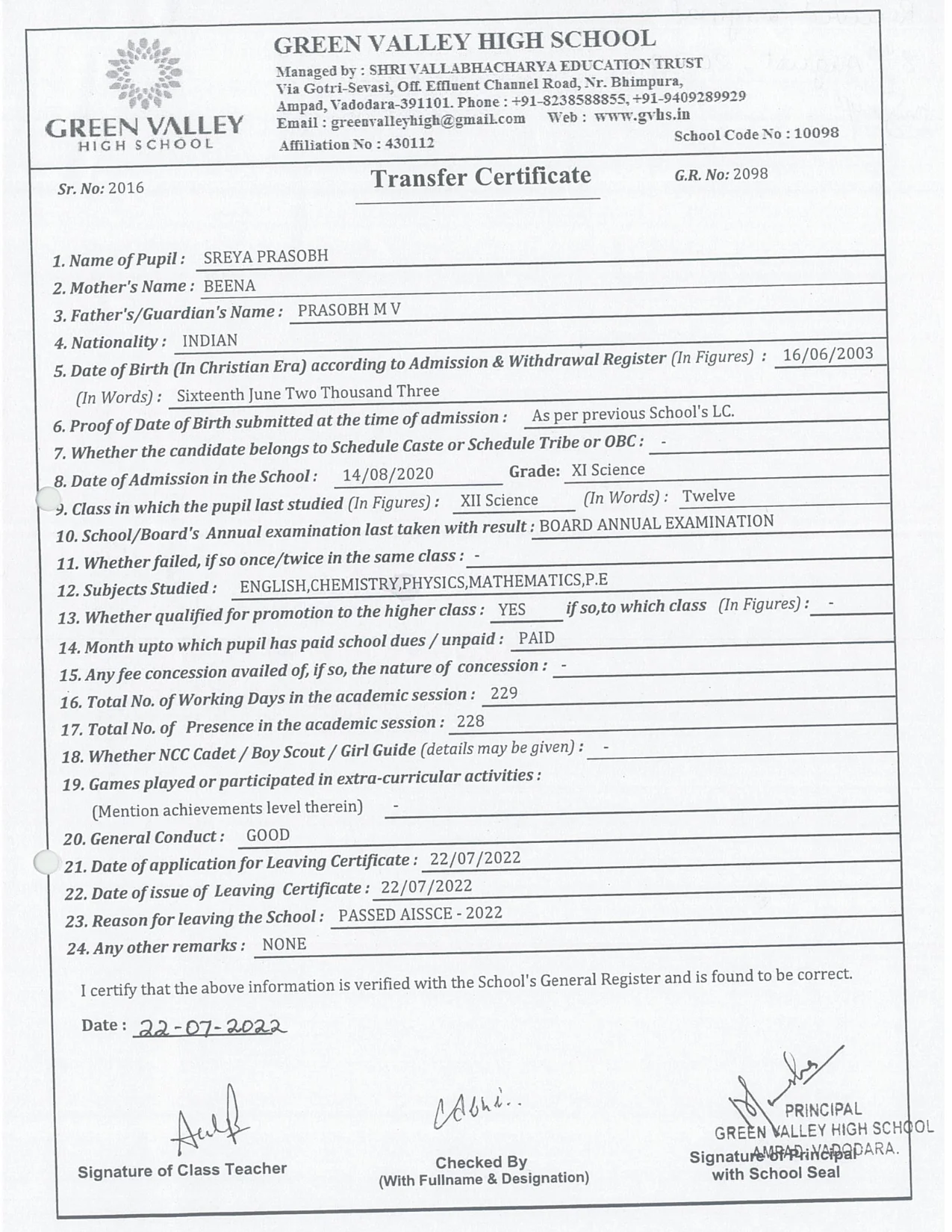 2098 - Sreya Prasobh