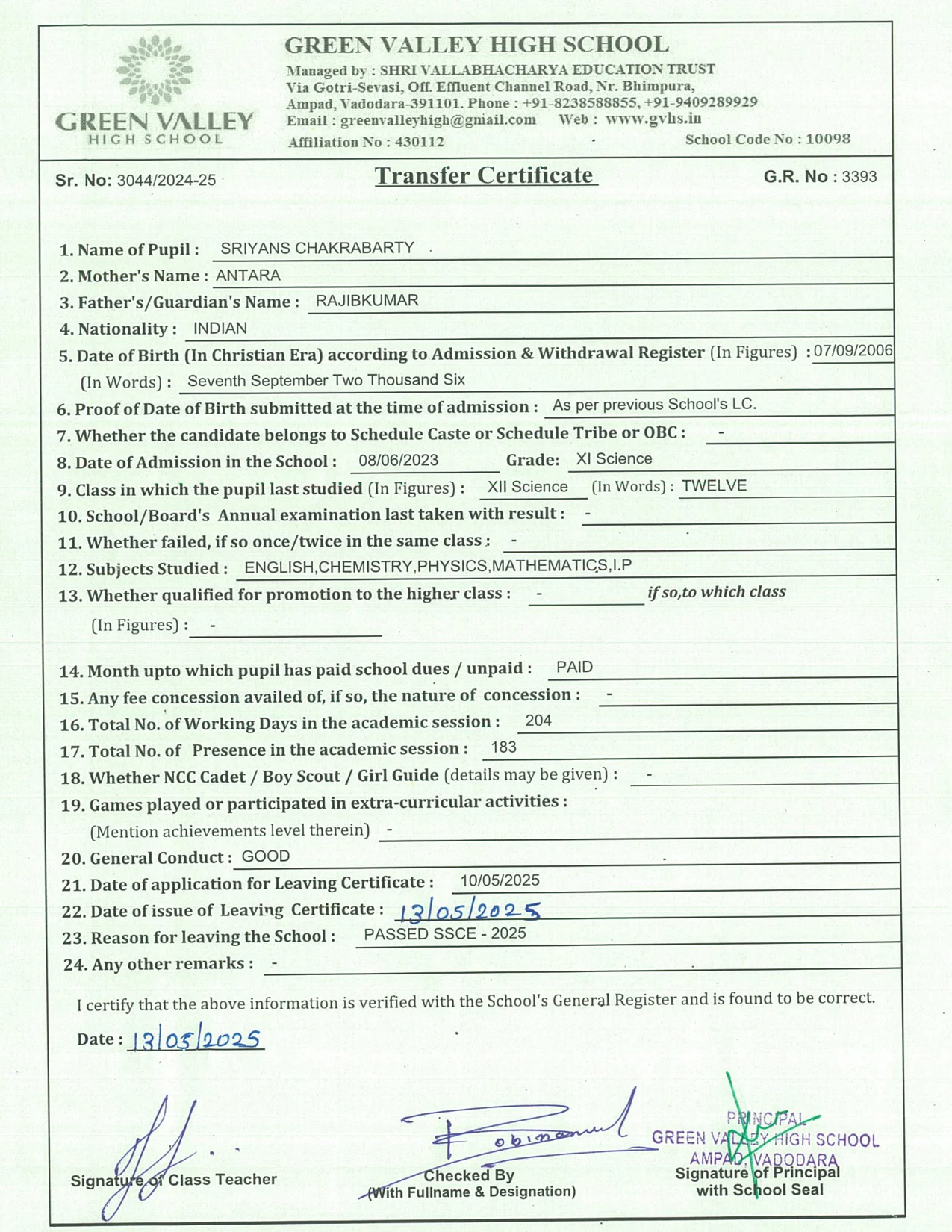 3393 - Sriyansh Chakrabarty