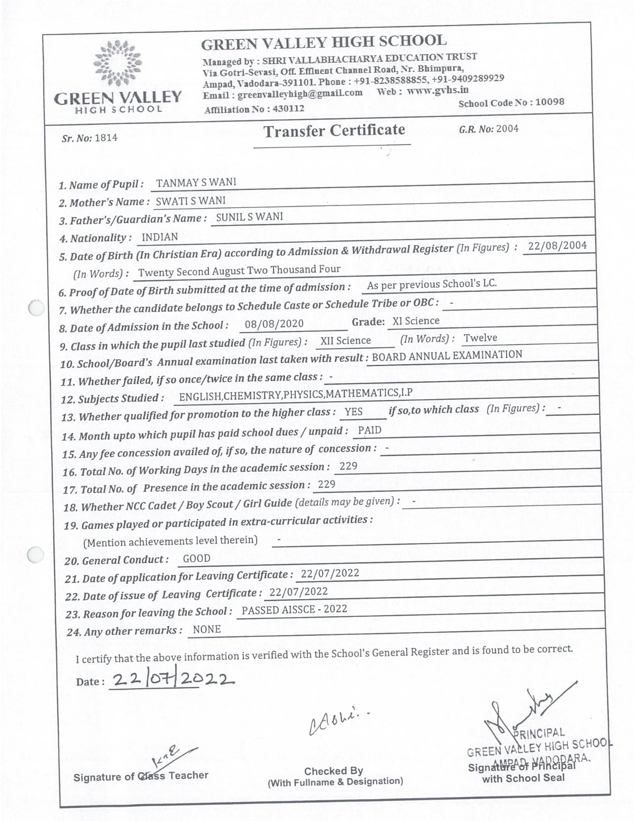 2004 - Tanmay s Wani