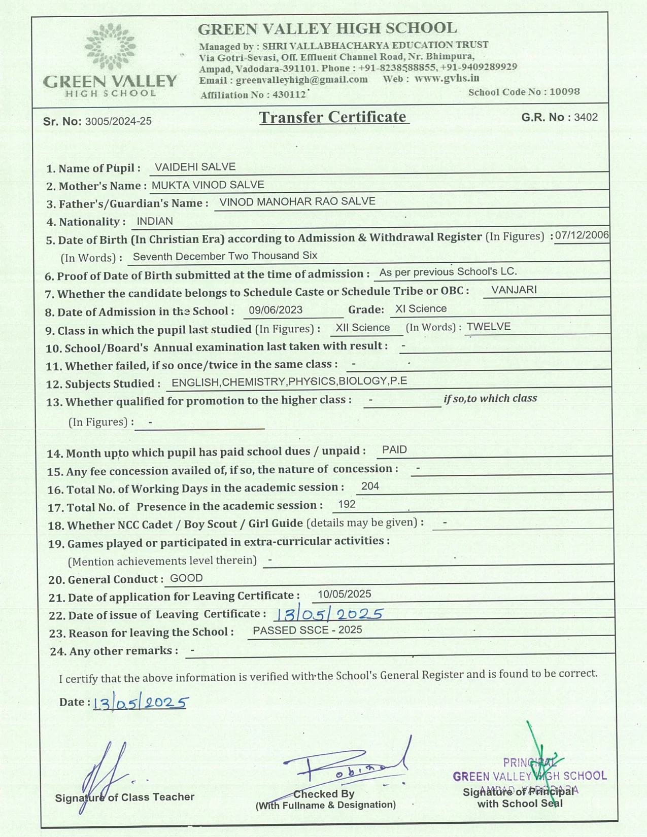 3402 - Vaidehi Salve